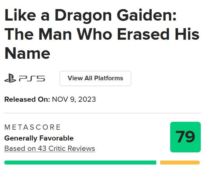 نقدها و نمرات بازی Like A Dragon Gaiden: The Man Who Erased His Name منتشر شدند